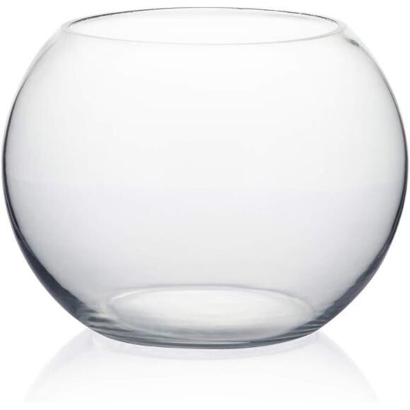 Bowl Glass Vase, Diameter 8", Height 6", Open Width 5"Clear Bubble Planter - Picture 1 of 7
